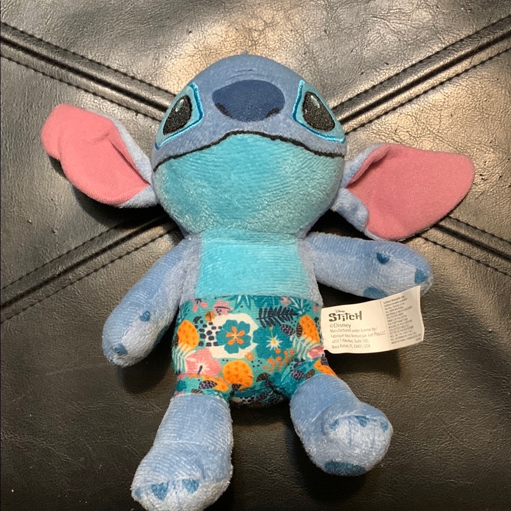 Disney Stitch Plush with Blue and Pink Accents